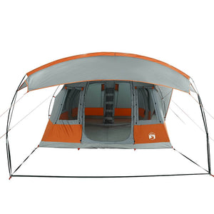 vidaXL Camping Tent Tunnel 5-Person Grey and Orange Waterproof