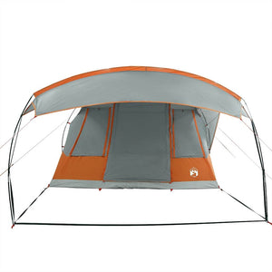 vidaXL Camping Tent Tunnel 5-Person Grey and Orange Waterproof