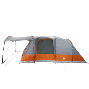 vidaXL Camping Tent Tunnel 5-Person Grey and Orange Waterproof