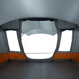 vidaXL Camping Tent Tunnel 5-Person Grey and Orange Waterproof