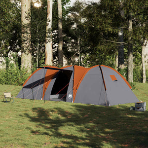 vidaXL Family Tent Dome 8-Person Grey and Orange Waterproof