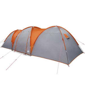 vidaXL Family Tent Dome 8-Person Grey and Orange Waterproof