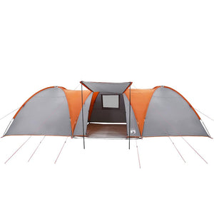 vidaXL Family Tent Dome 8-Person Grey and Orange Waterproof