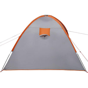 vidaXL Family Tent Dome 8-Person Grey and Orange Waterproof