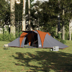 vidaXL Family Tent Dome 6-Person Grey and Orange Waterproof