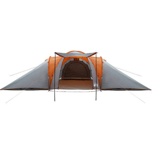 vidaXL Family Tent Dome 6-Person Grey and Orange Waterproof