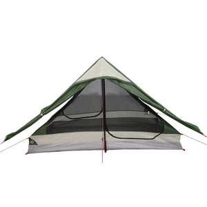 vidaXL Camping Tent 2-Person Green Waterproof