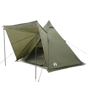 vidaXL Family Tent Tipi 6-Person Olive Green Waterproof