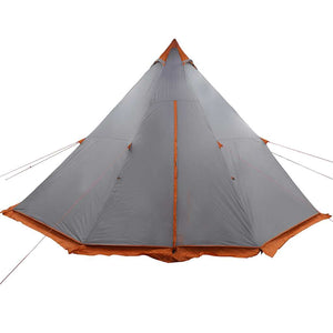 vidaXL Family Tent Tipi 6-Person Grey and Orange Waterproof