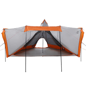 vidaXL Family Tent Tipi 6-Person Grey and Orange Waterproof