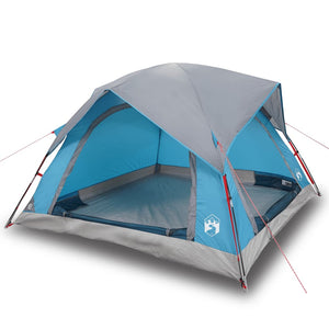 vidaXL Camping Tent Cabin 4-Person Blue Waterproof