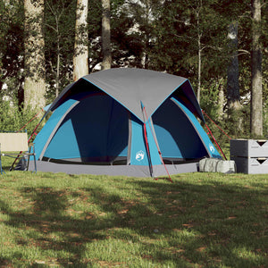 vidaXL Camping Tent Cabin 4-Person Blue Waterproof