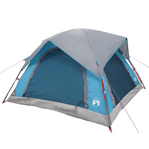 vidaXL Camping Tent Cabin 4-Person Blue Waterproof