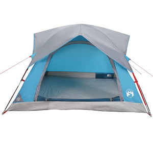 vidaXL Camping Tent Cabin 4-Person Blue Waterproof