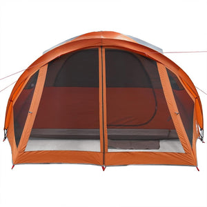 vidaXL Family Tent Tunnel 6-Person Grey and Orange Waterproof