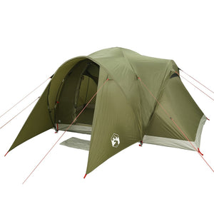 vidaXL Family Tent Dome 6-Person Olive Green Waterproof