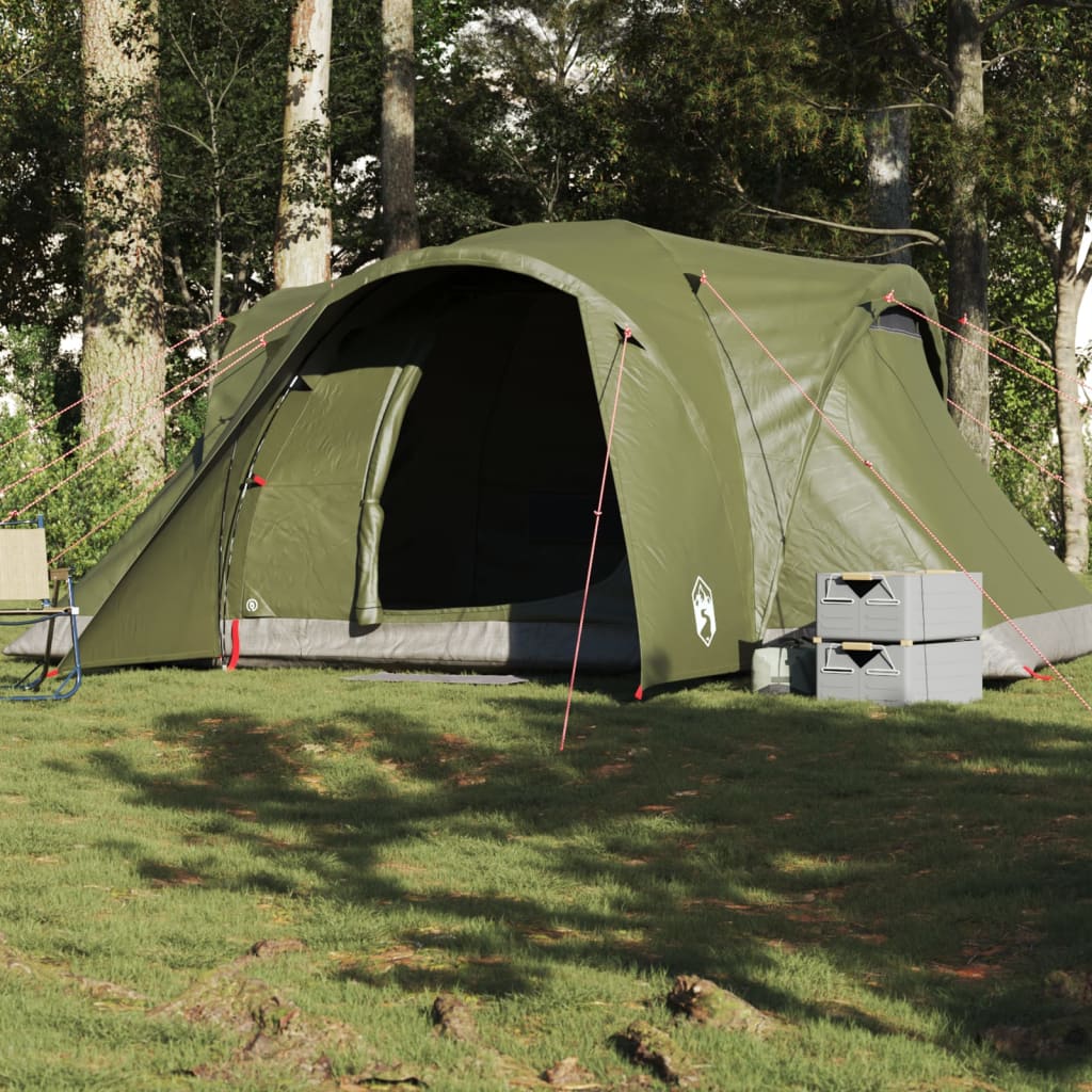 vidaXL Family Tent Dome 6-Person Olive Green Waterproof