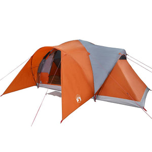 vidaXL Family Tent Dome 6-Person Grey and Orange Waterproof