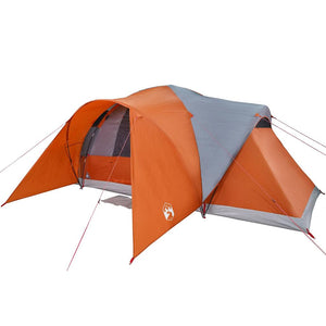 vidaXL Family Tent Dome 6-Person Grey and Orange Waterproof