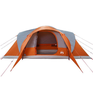 vidaXL Family Tent Dome 6-Person Grey and Orange Waterproof