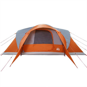 vidaXL Family Tent Dome 6-Person Grey and Orange Waterproof