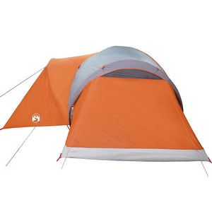 vidaXL Family Tent Dome 6-Person Grey and Orange Waterproof