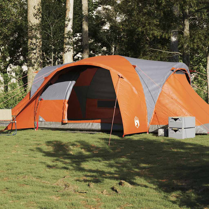 vidaXL Family Tent Dome 6-Person Grey and Orange Waterproof