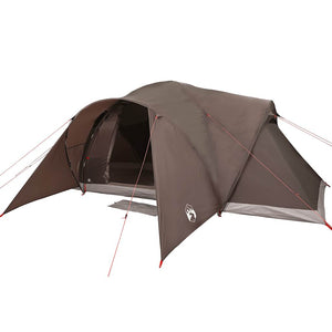 vidaXL Family Tent Dome 6-Person Brown Waterproof