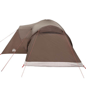 vidaXL Family Tent Dome 6-Person Brown Waterproof