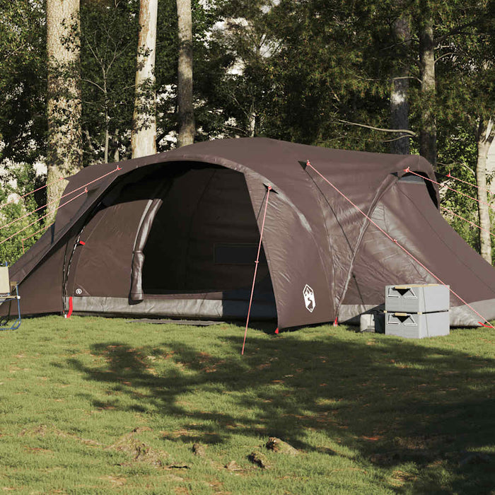 vidaXL Family Tent Dome 6-Person Brown Waterproof