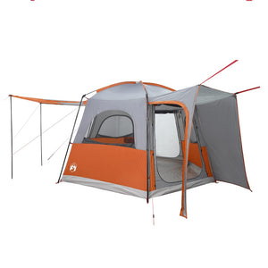 vidaXL Car Tent 4-Person Grey and Orange Waterproof