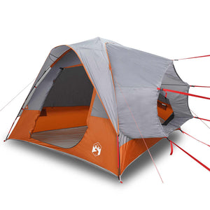 vidaXL Car Tent 4-Person Grey and Orange Waterproof