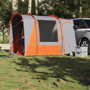 vidaXL Car Tent 4-Person Grey and Orange Waterproof