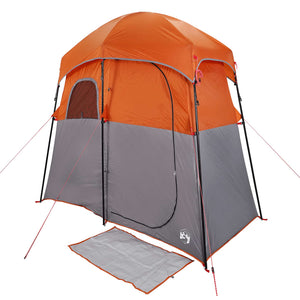 vidaXL Shower Tent 2-Person Grey and Orange Waterproof