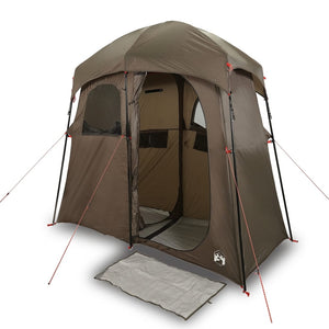 vidaXL Shower Tent 2-Person Brown Waterproof