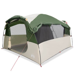 vidaXL Family Tent Tunnel 6-Person Green Waterproof