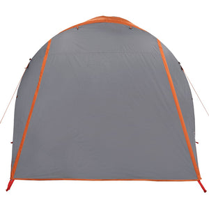 vidaXL Family Tent Tunnel 6-Person Grey and Orange Waterproof