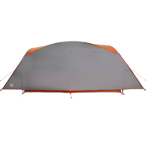 vidaXL Family Tent Tunnel 6-Person Grey and Orange Waterproof