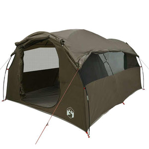 vidaXL Family Tent Tunnel 6-Person Brown Waterproof