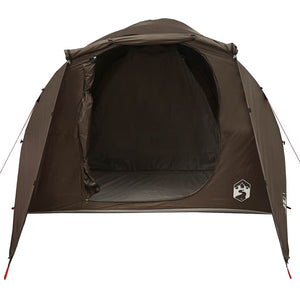 vidaXL Family Tent Tunnel 6-Person Brown Waterproof