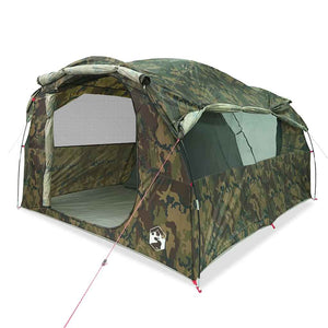 vidaXL Family Tent Tunnel 6-Person Camouflage Waterproof