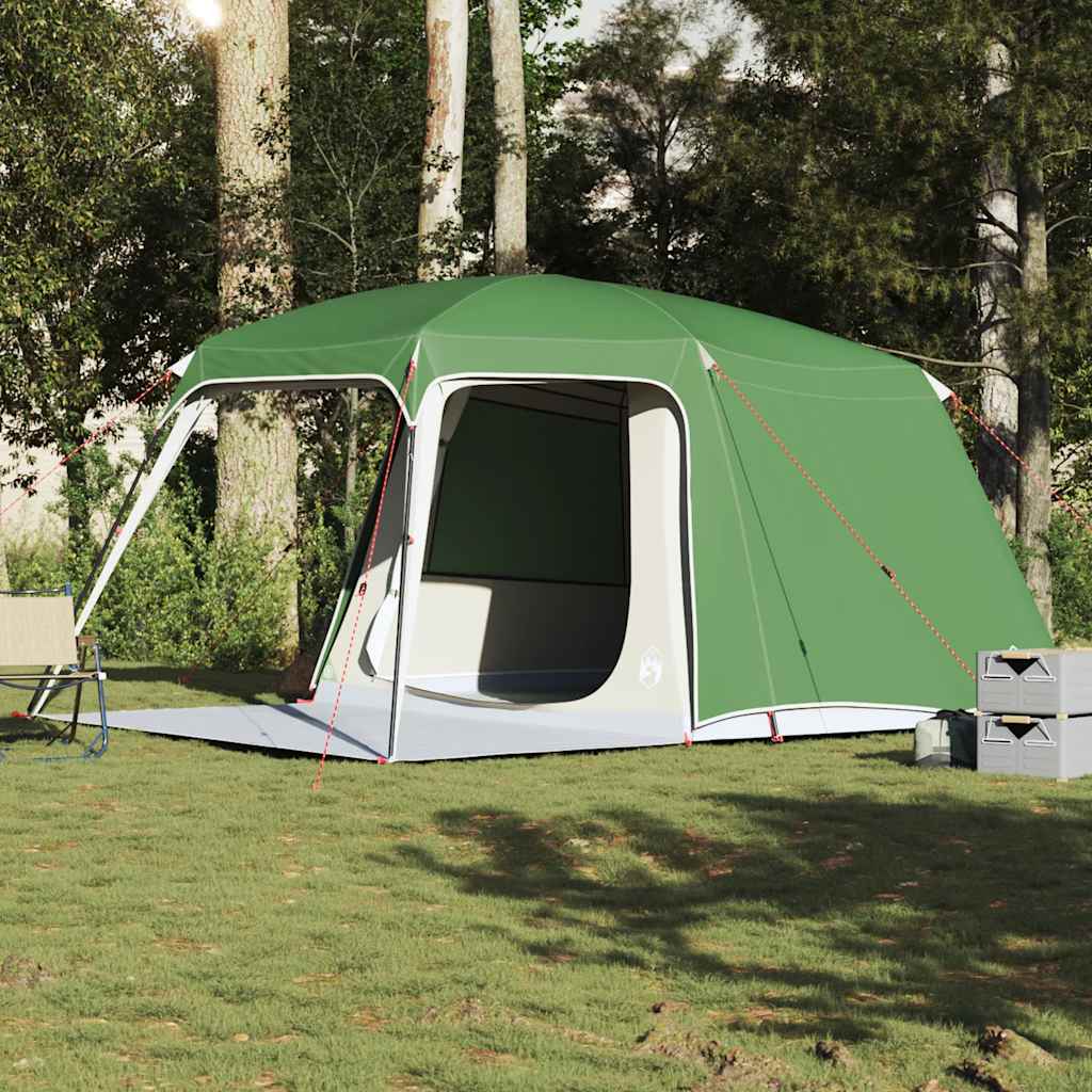 vidaXL Camping Tent with Porch Dome 5-Person Green Waterproof