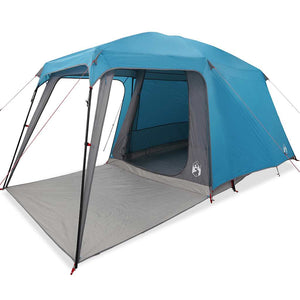 vidaXL Camping Tent with Porch Dome 5-Person Blue Waterproof