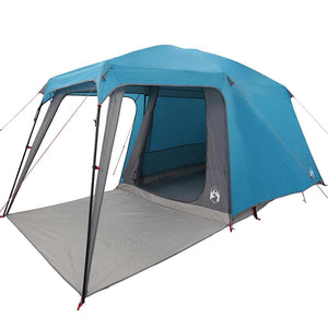 vidaXL Camping Tent with Porch Dome 5-Person Blue Waterproof