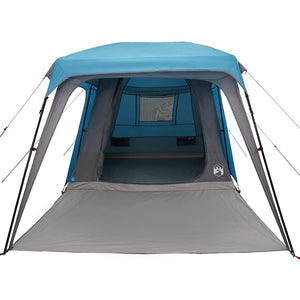 vidaXL Camping Tent with Porch Dome 5-Person Blue Waterproof