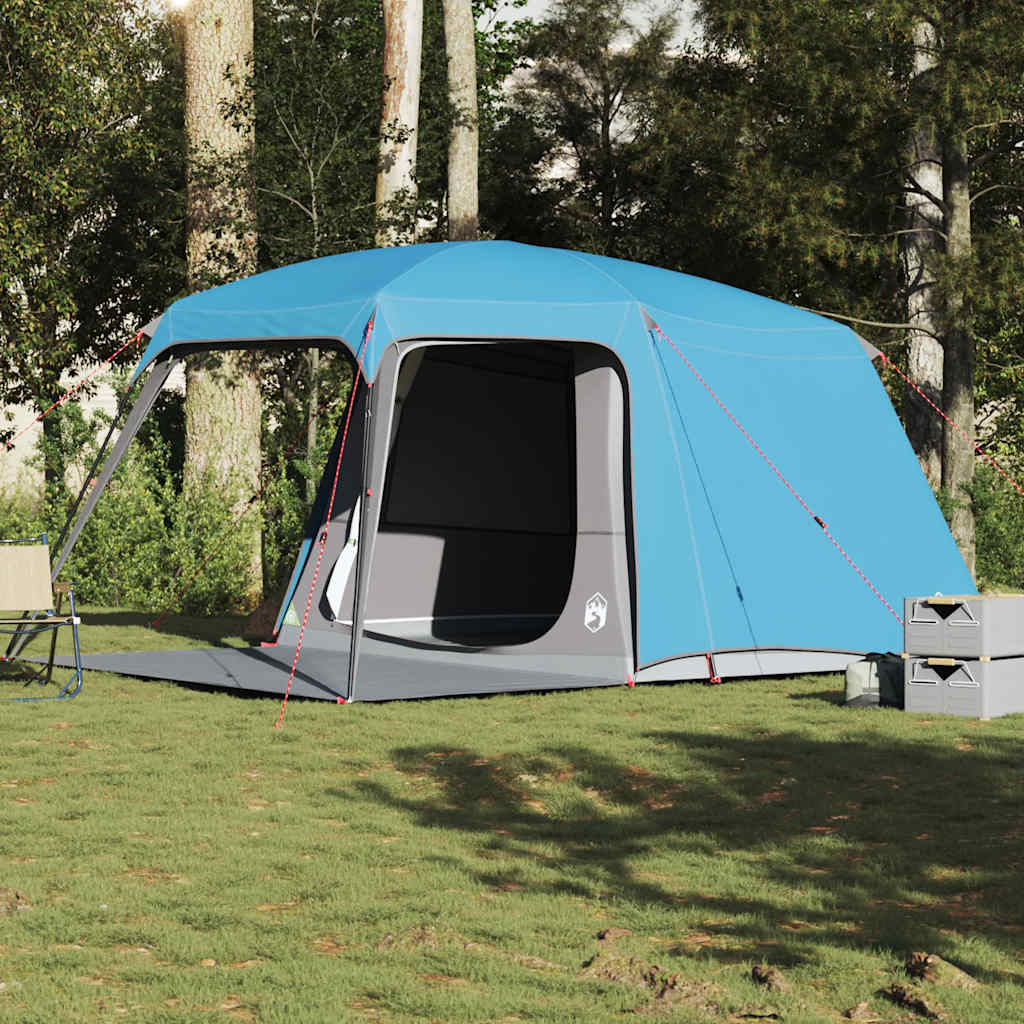 vidaXL Camping Tent with Porch Dome 5-Person Blue Waterproof