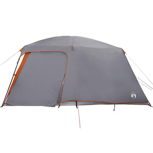 vidaXL Camping Tent with Porch Dome 5-Person Grey and Orange Waterproof