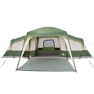 vidaXL Family Tent with Porch Dome 9-Person Green Waterproof