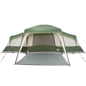 vidaXL Family Tent with Porch Dome 9-Person Green Waterproof