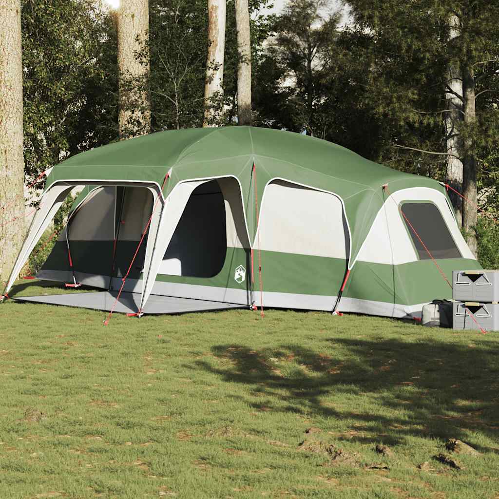 vidaXL Family Tent with Porch Dome 9-Person Green Waterproof